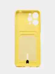 Желтый чехол Xiaomi Redmi 12 / Сяоми Редми 12, силиконовый с карманом для карты