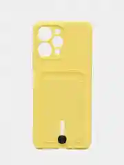 Желтый чехол Xiaomi Redmi 12 / Сяоми Редми 12, силиконовый с карманом для карты