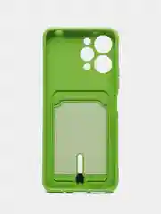 Лесной зеленый чехол Xiaomi Redmi 12 / Сяоми Редми 12, силиконовый с карманом для карты
