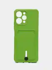 Лесной зеленый чехол Xiaomi Redmi 12 / Сяоми Редми 12, силиконовый с карманом для карты
