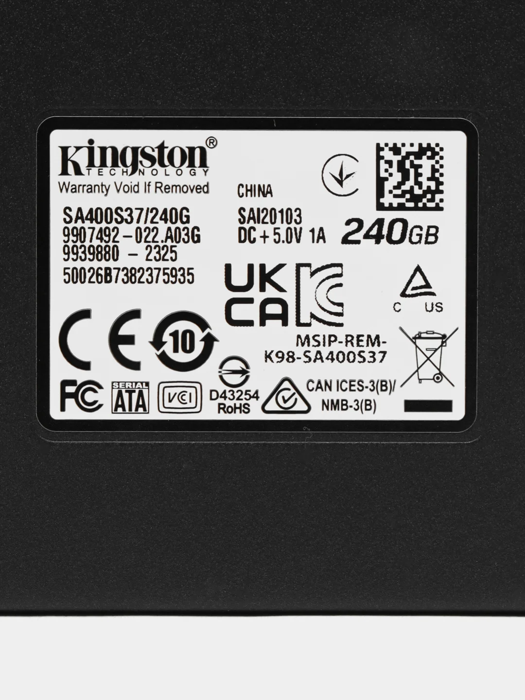 SSD накопитель Kingston A400, для компьютера или ноутбука, 120/240/480/960 Гб