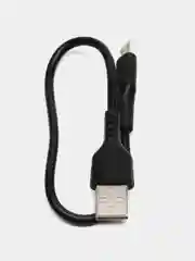 Черный кабель USB micro, Lightning, 25 см, 2,4А с быстрой зарядкой, EC-085M Earldom