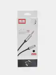 Серебряный аудиокабель AUX 3.5 mm / 1м / Earldom AUX34 удлинитль для наушников, колонок, микрофонов