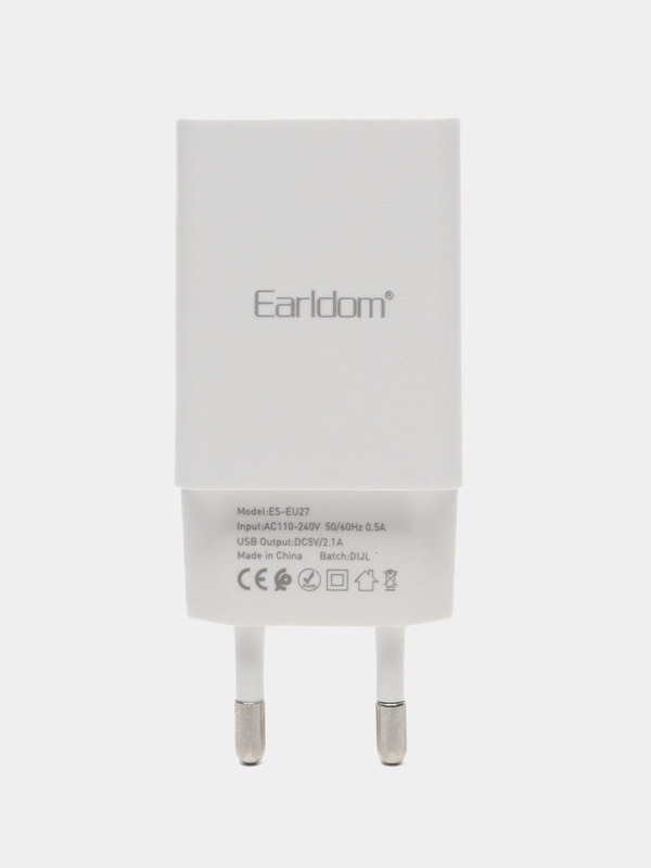 Зарядное устройство, USB, 2100 mAh, 2,1 A, блок питания Earldom ES-EU27
