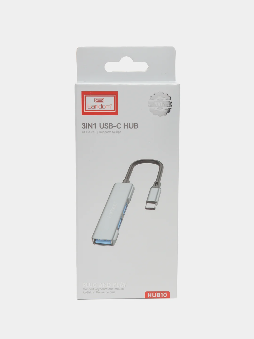 HUB USB+Type-C, 3 x USB 3.0 Earldom ET-HUB10 хаб / USB-C HAB, хаб