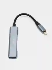 Разветвитель адаптер переходник Lightning OTG HUB Хаб Earldom 2USB 3.0 + Lightning серебро