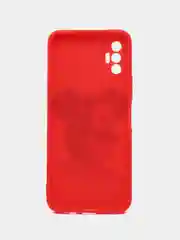 Красный чехол силиконовый с принтом и защитой камеры для Tecno Spark 8P