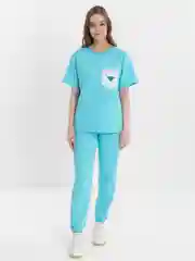 Бирюзовый костюм спортивный женский, повседневный