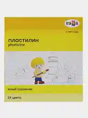 Пластилин Гамма "Юный художник" NEW, 24 цвета, 336г, со стеком. картон. упаковка