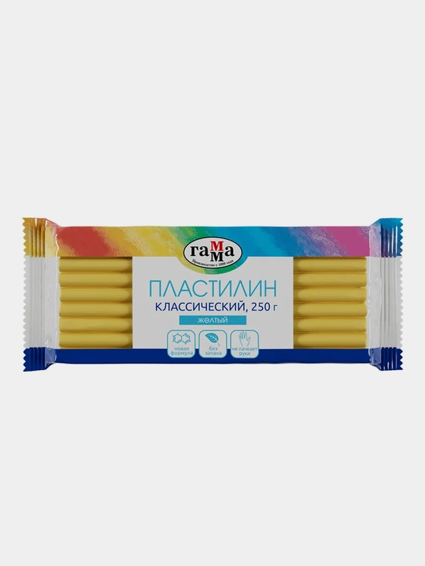 Пластилин Гамма "Классический", желтый, 250г