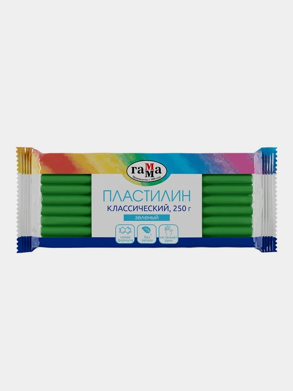 Пластилин Гамма "Классический", зеленый, 250г