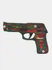 Оранжевый пистолет резинкострел из игры CS GO, деревянный