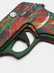 Оранжевый пистолет резинкострел из игры CS GO, деревянный