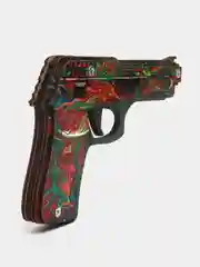 Оранжевый пистолет резинкострел из игры CS GO, деревянный