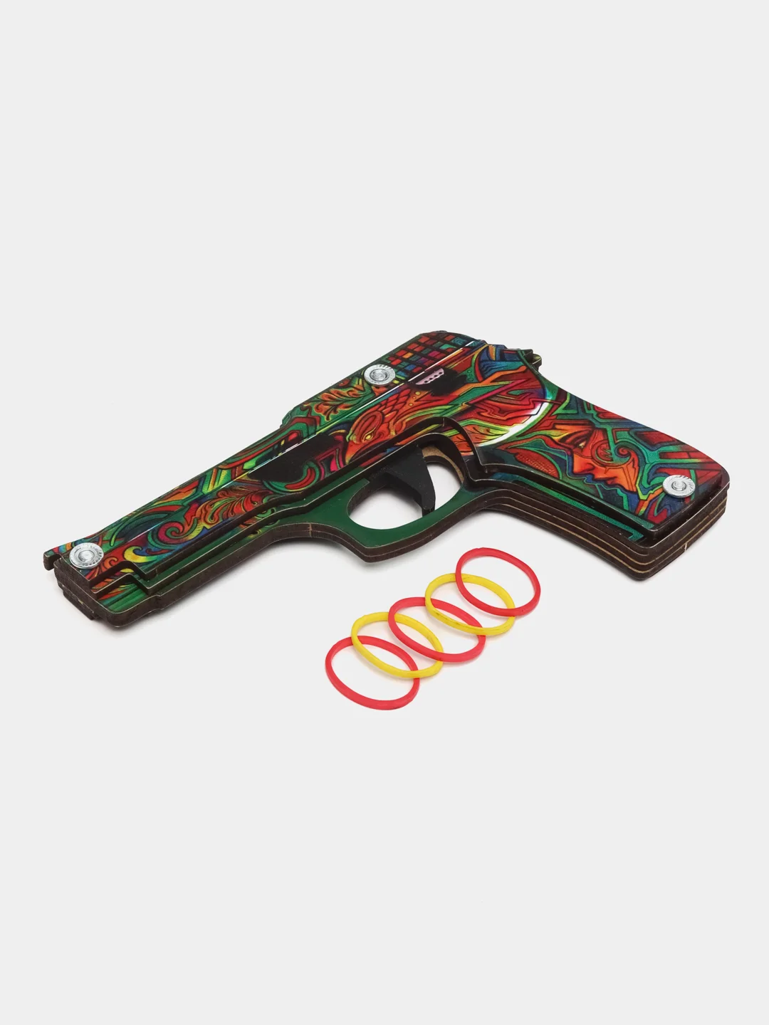 Оранжевый пистолет резинкострел из игры CS GO, деревянный