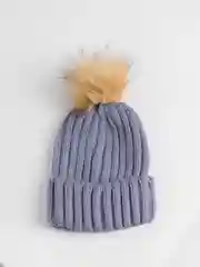 Серый шапка женская, с помпоном