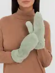 Мятный варежки женские зимние, сенсорные, на экомеху