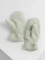 Мятный варежки женские зимние, сенсорные, на экомеху