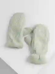 Мятный варежки женские зимние, сенсорные, на экомеху