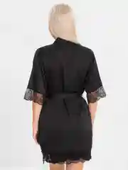 Черный эротическая сорочка, с халатом