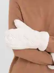 Белый варежки женские зимние, сенсорные, на экомеху