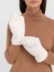 Белый варежки женские зимние, сенсорные, на экомеху