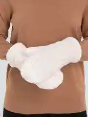 Белый варежки женские зимние, сенсорные, на экомеху