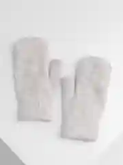 Серый металлик варежки женские, зимние, теплые