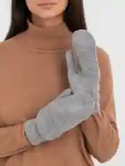 Серый варежки зимние женские, утепленные, на флисе