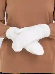 Молочный варежки зимние женские, утепленные, на флисе