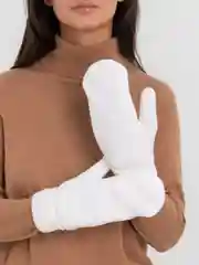Молочный варежки зимние женские, утепленные, на флисе