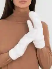 Молочный варежки зимние женские, утепленные, на флисе