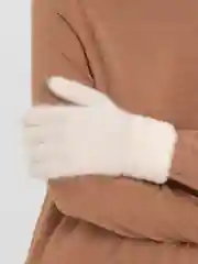 Белый перчатки женские, двухслойные, зимние, экомех