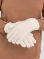 Белый перчатки женские, двухслойные, зимние, экомех