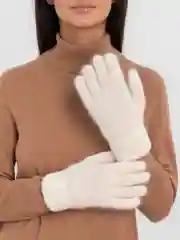 Белый перчатки женские, двухслойные, зимние, экомех