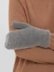 Серый варежки женские, зимние, теплые