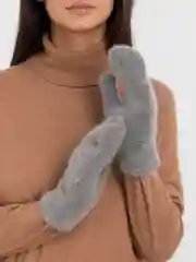 Серый варежки женские, зимние, теплые