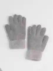 Серый перчатки женские, двухслойные, зимние, экомех