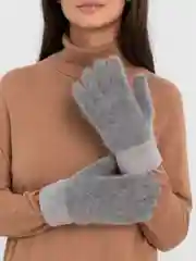 Серый перчатки женские, двухслойные, зимние, экомех