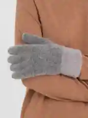 Серый перчатки женские, двухслойные, зимние, экомех