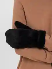 Черный варежки женские зимние, сенсорные, на экомеху
