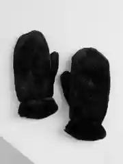 Черный варежки женские зимние, сенсорные, на экомеху