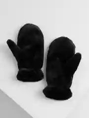Черный варежки женские зимние, сенсорные, на экомеху