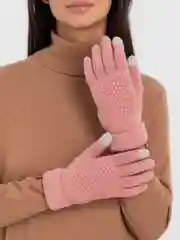Розовый перчатки женские, теплые