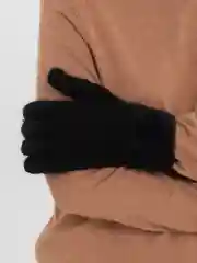 Черный перчатки женские, двухслойные, зимние, экомех