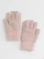 Пудровый перчатки женские, двухслойные, зимние, экомех