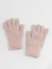 Пудровый перчатки женские, двухслойные, зимние, экомех