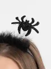 Черный карнавальный ободок на Хэллоуин Halloween с пауками и тыквами, на утренник