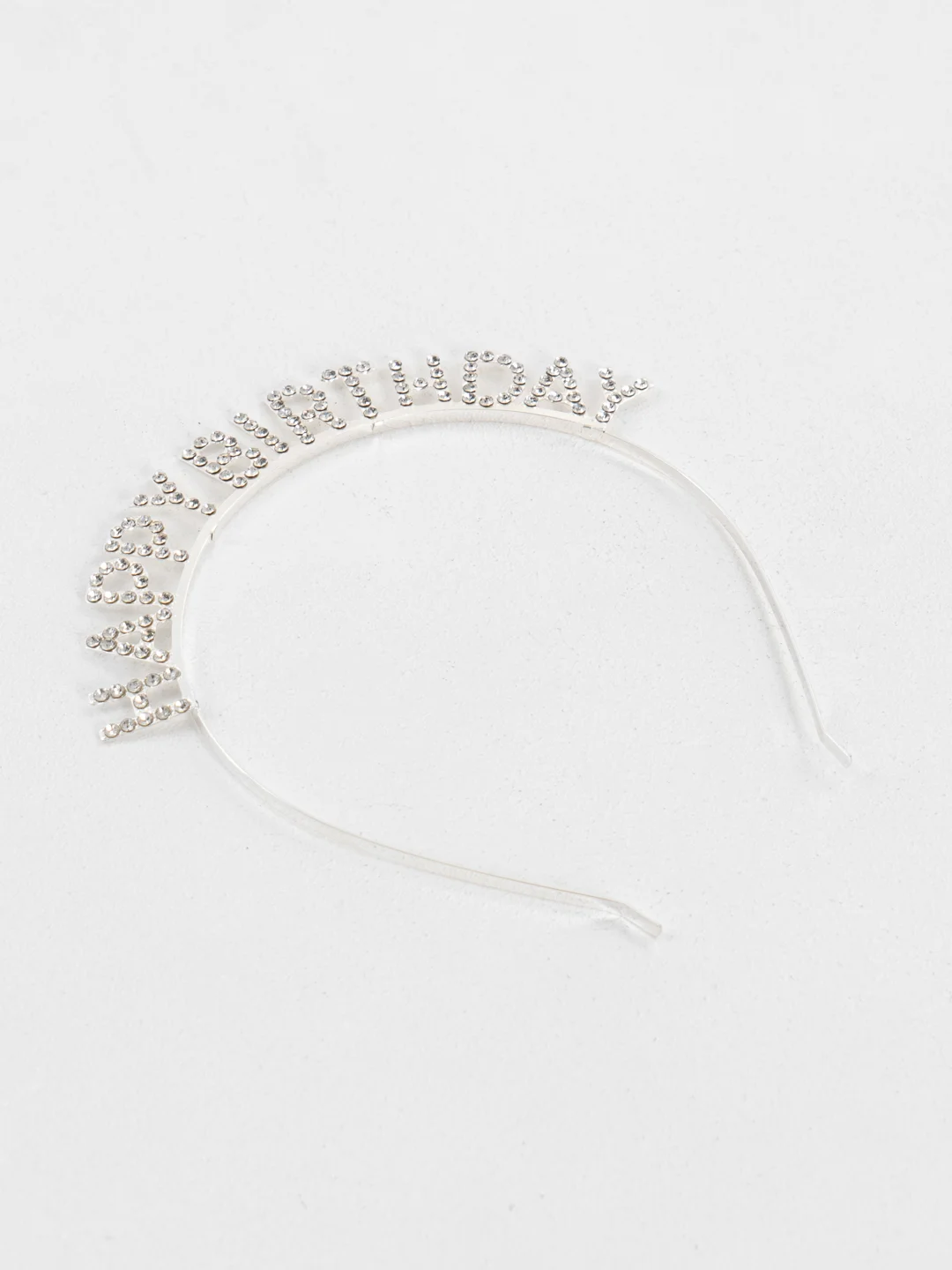 Серый ободок на день рождения "Birthday girl" со стразам, Праздничный ободок Happy Birthday
