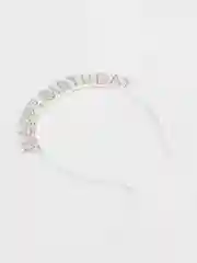 Серый ободок на день рождения "Birthday girl" со стразам, Праздничный ободок Happy Birthday